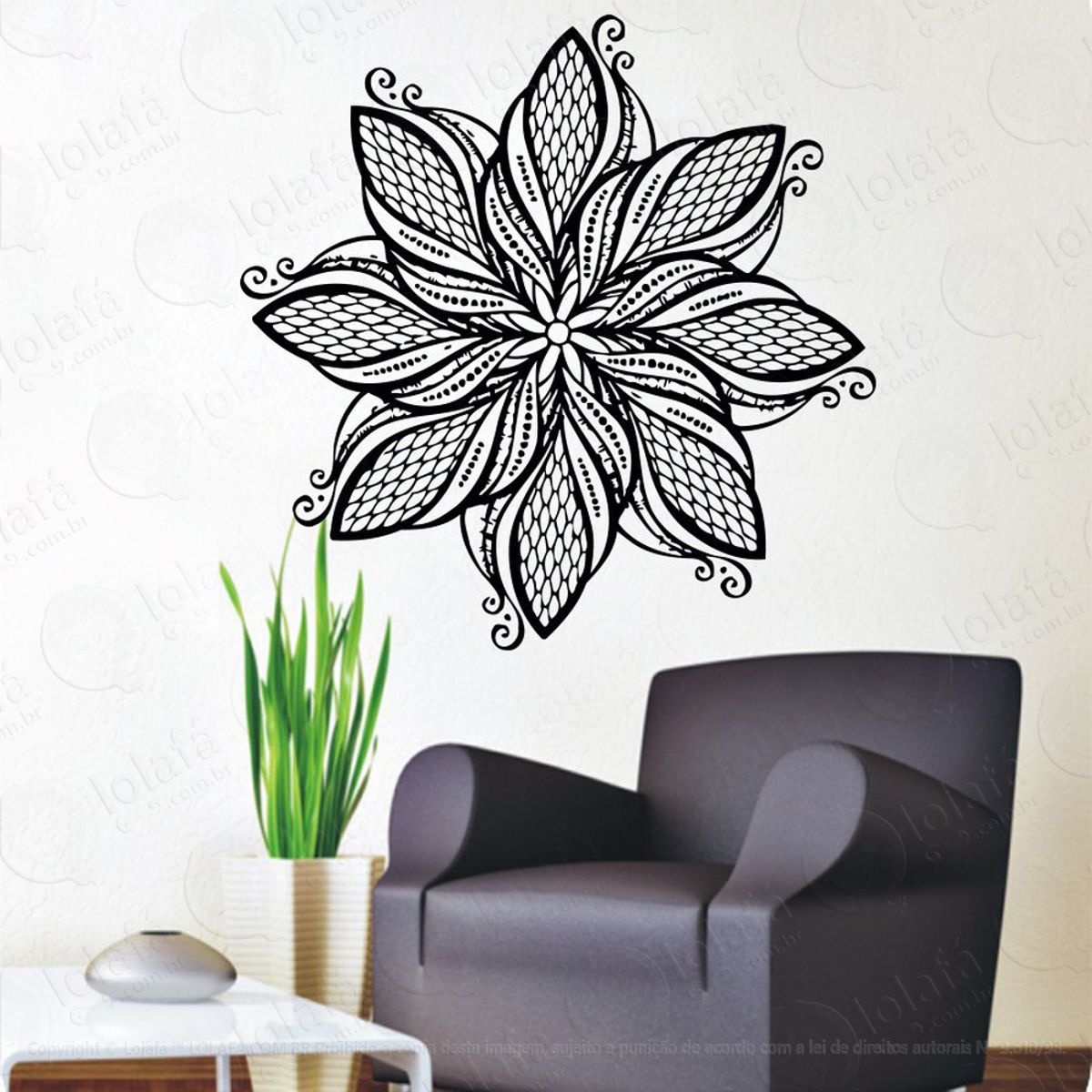 Mandala Para Sucesso na Vida Adesivo de Parede Decorativo para Casa, Quarto, Sala e Vidro Mod:471