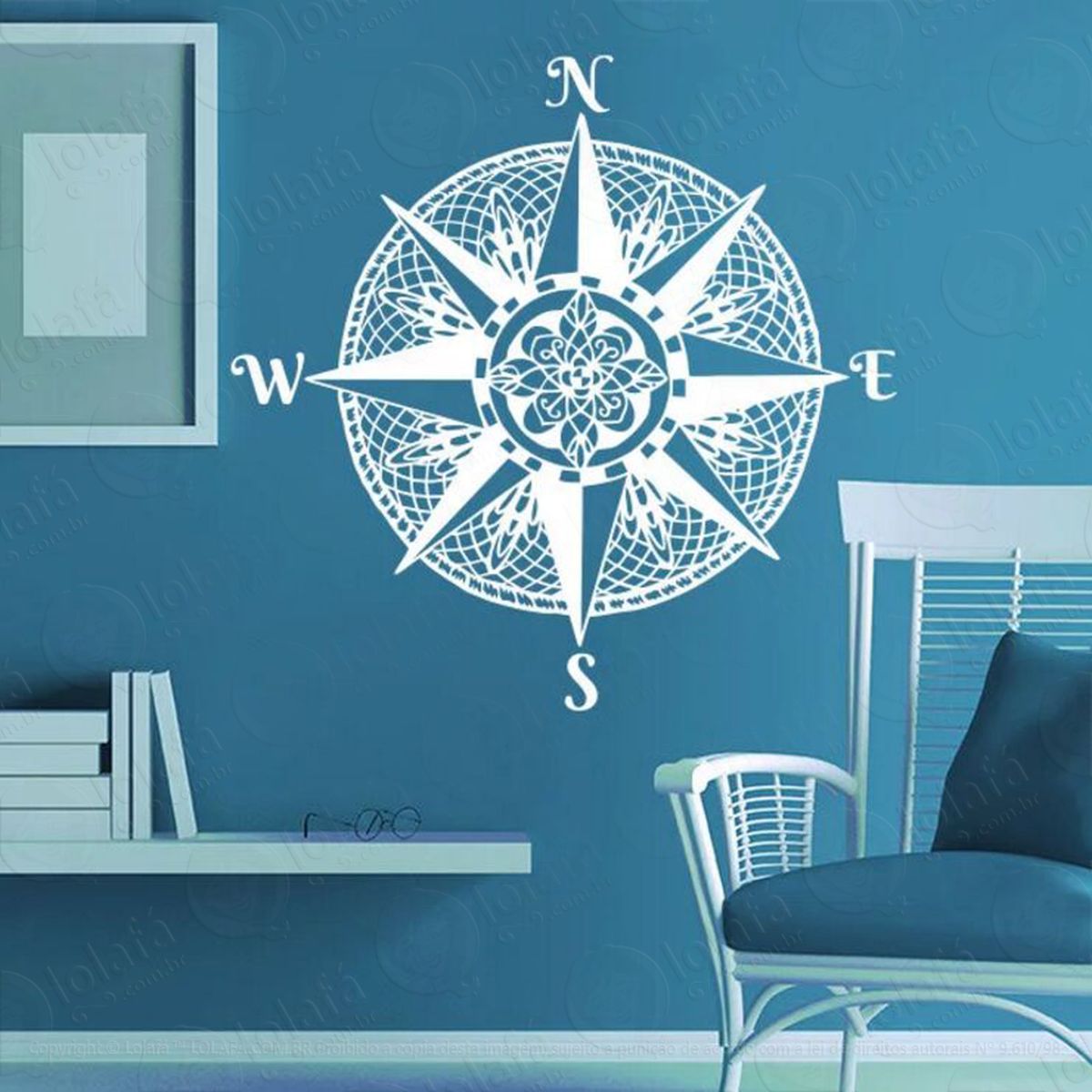 Mandala Para Encontrar uma Direção Adesivo de Parede Decorativo para Casa, Quarto, Sala e Vidro Mod:472