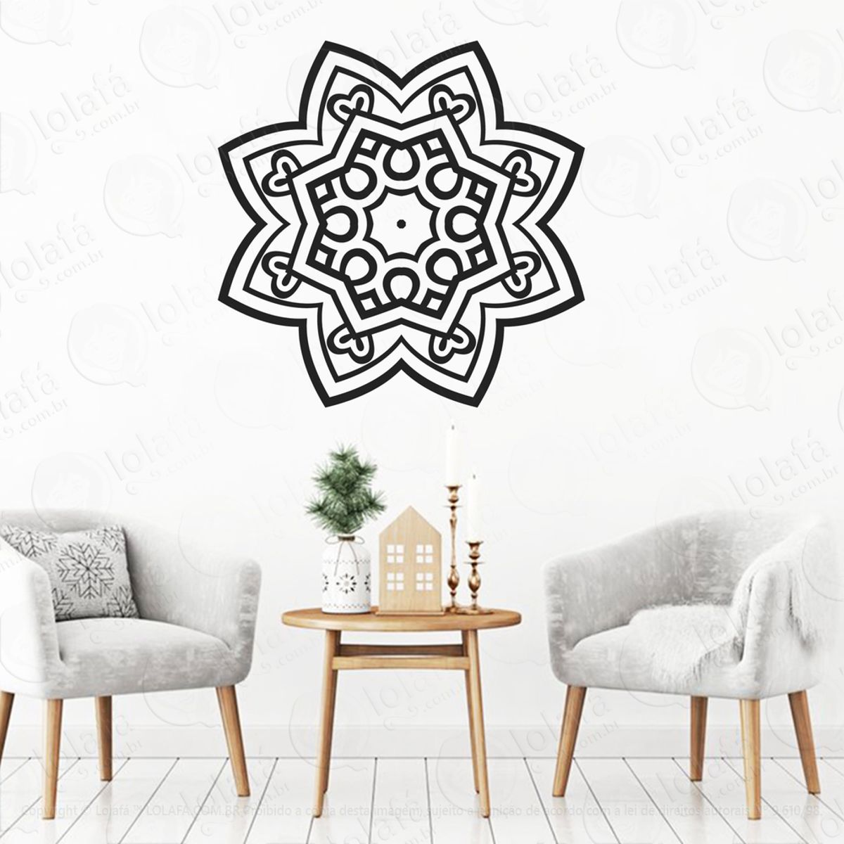 Mandala Da Gratidão Adesivo de Parede Decorativo para Casa, Quarto, Sala e Vidro Mod:473