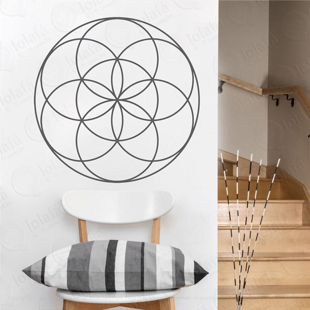Mandala Para Filtrar as Energias Negativas Adesivo de Parede Decorativo para Casa, Quarto, Sala e Vidro Mod:474