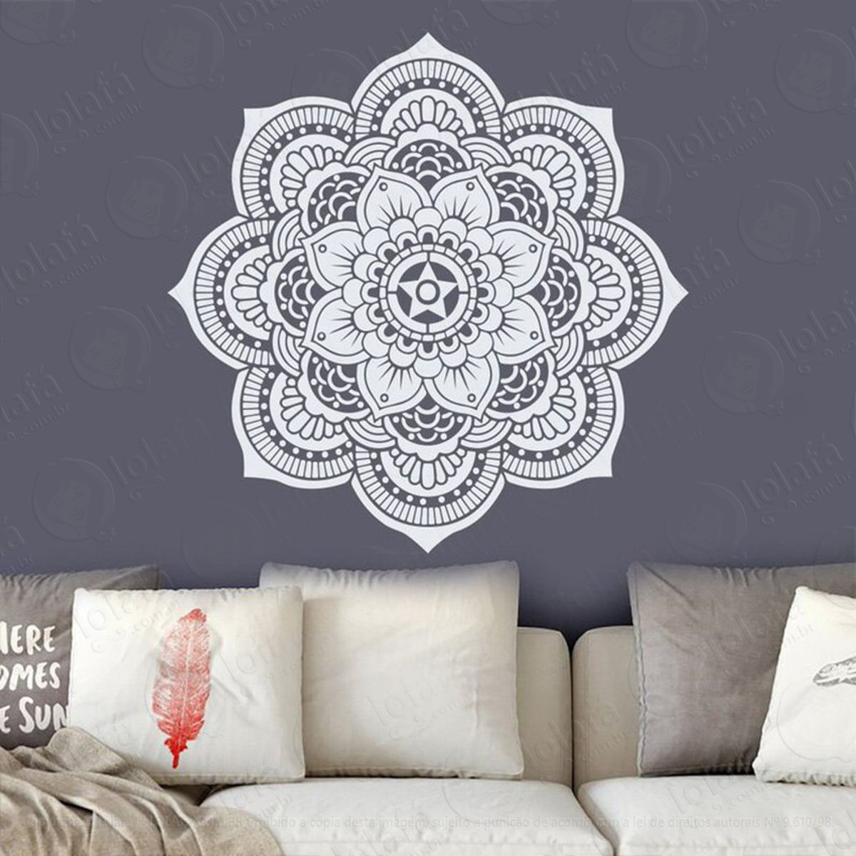 Mandala Para Cultivar Amor ao Próximo Adesivo de Parede Decorativo para Casa, Quarto, Sala e Vidro Mod:477