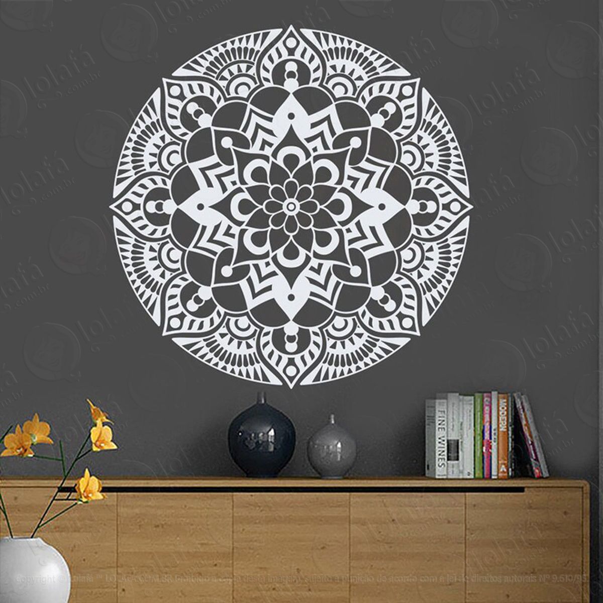 Mandala Para Dias Prósperos Adesivo de Parede Decorativo para Casa, Quarto, Sala e Vidro Mod:478