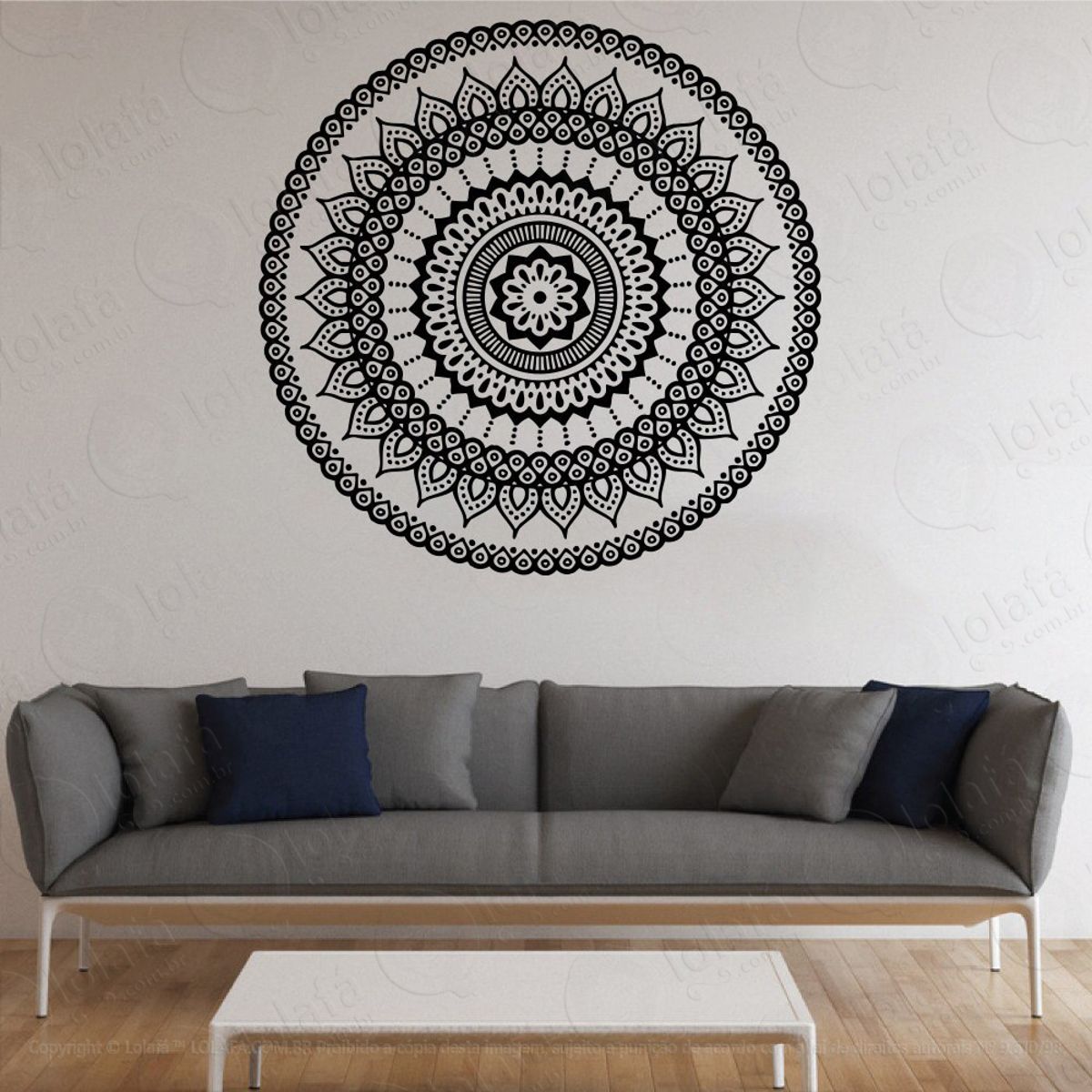 Mandala Para Fé nos Pensamentos Adesivo de Parede Decorativo para Casa, Quarto, Sala e Vidro Mod:481