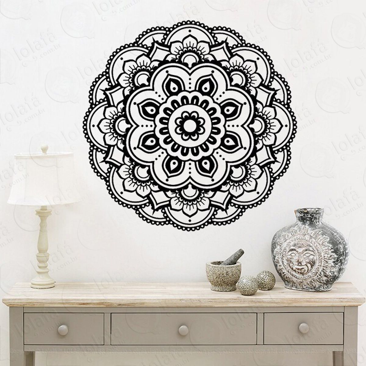 Mandala Da Fé e Equilíbrio Adesivo de Parede Decorativo para Casa, Quarto, Sala e Vidro Mod:482