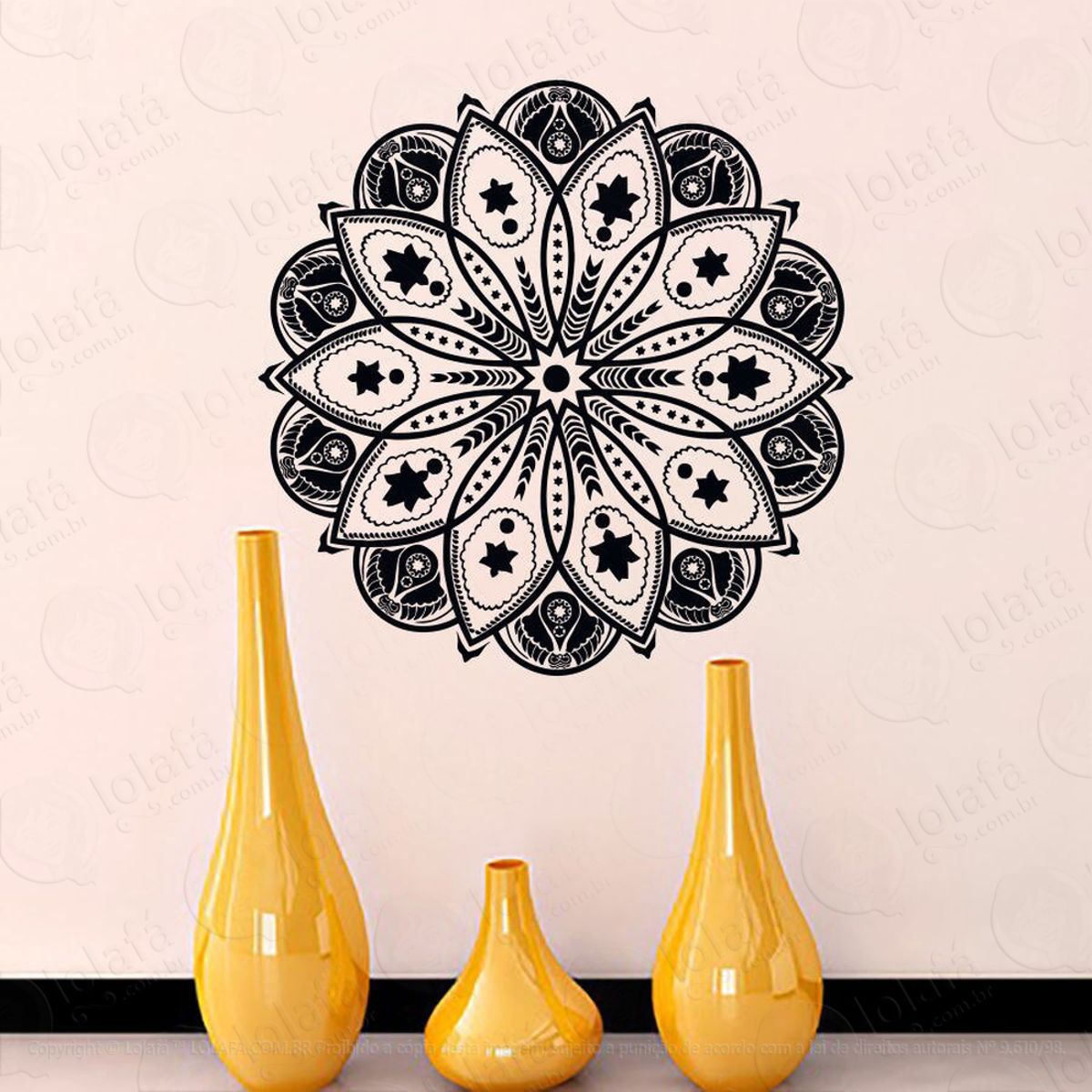 Mandala Para Fé em Si Mesmo Adesivo de Parede Decorativo para Casa, Quarto, Sala e Vidro Mod:485
