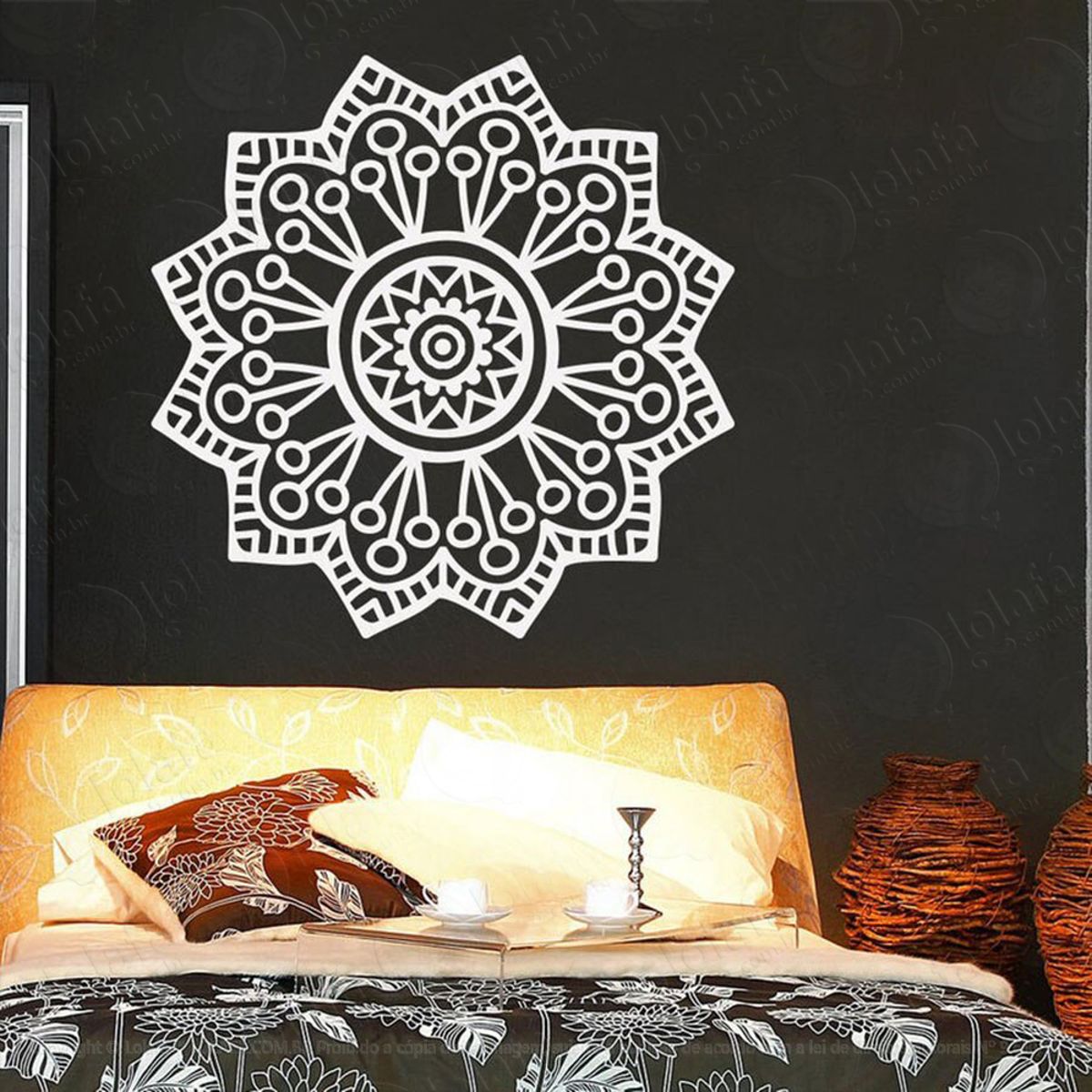 Mandala Para Atrair o Amor Verdadeiro Adesivo de Parede Decorativo para Casa, Quarto, Sala e Vidro Mod:486
