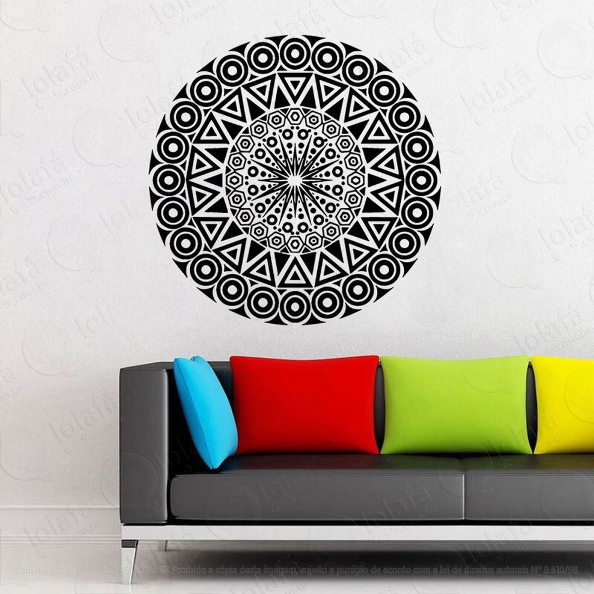 Mandala Para Controle da Ansiedade Adesivo de Parede Decorativo para Casa, Quarto, Sala e Vidro Mod:487