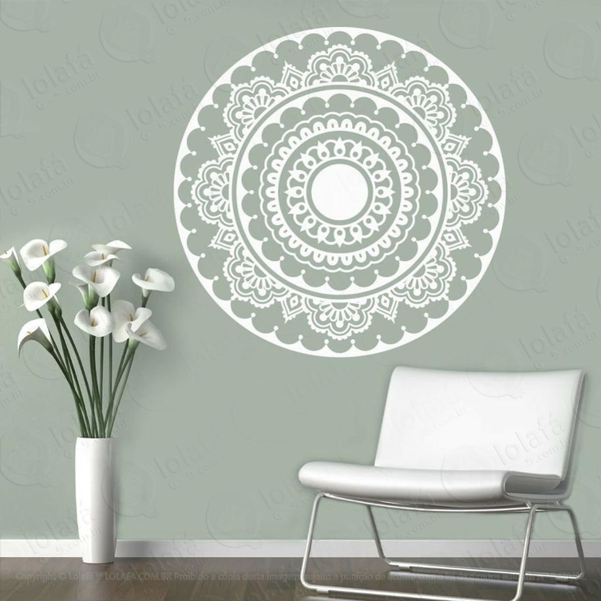 Mandala Para Superar os desafios Adesivo de Parede Decorativo para Casa, Quarto, Sala e Vidro Mod:492