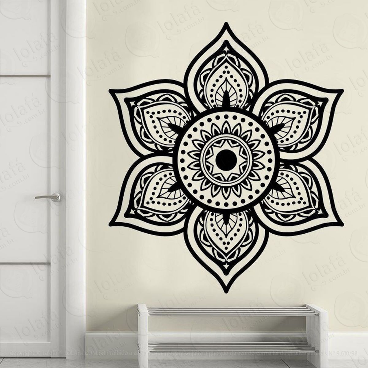 Mandala Do Otimismo Adesivo de Parede Decorativo para Casa, Quarto, Sala e Vidro Mod:495