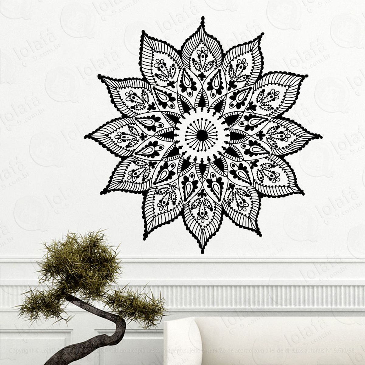 Mandala Para Encontrar uma Direção Adesivo de Parede Decorativo para Casa, Quarto, Sala e Vidro Mod:496
