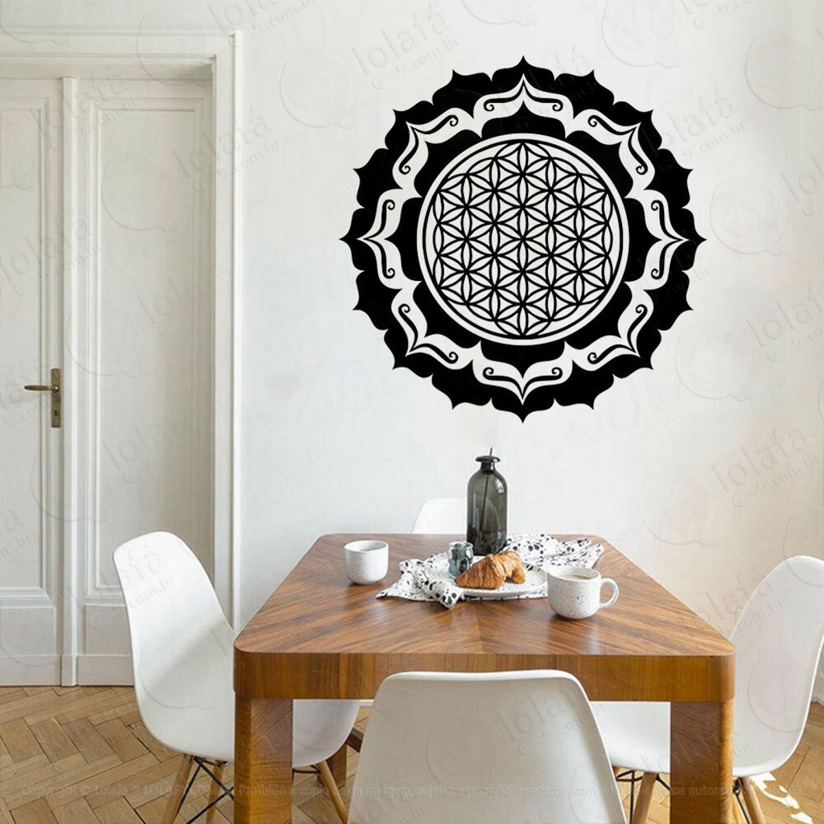 Mandala Para Resplandecer a Força Interior Adesivo de Parede Decorativo para Casa, Quarto, Sala e Vidro Mod:499