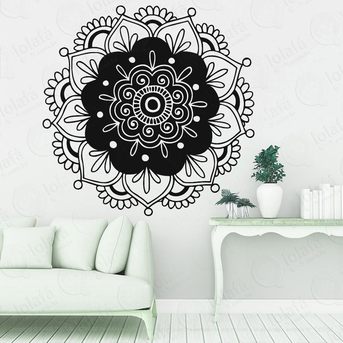 Mandala Para Cultivar a Prosperidade Adesivo de Parede Decorativo para Casa, Quarto, Sala e Vidro Mod:503