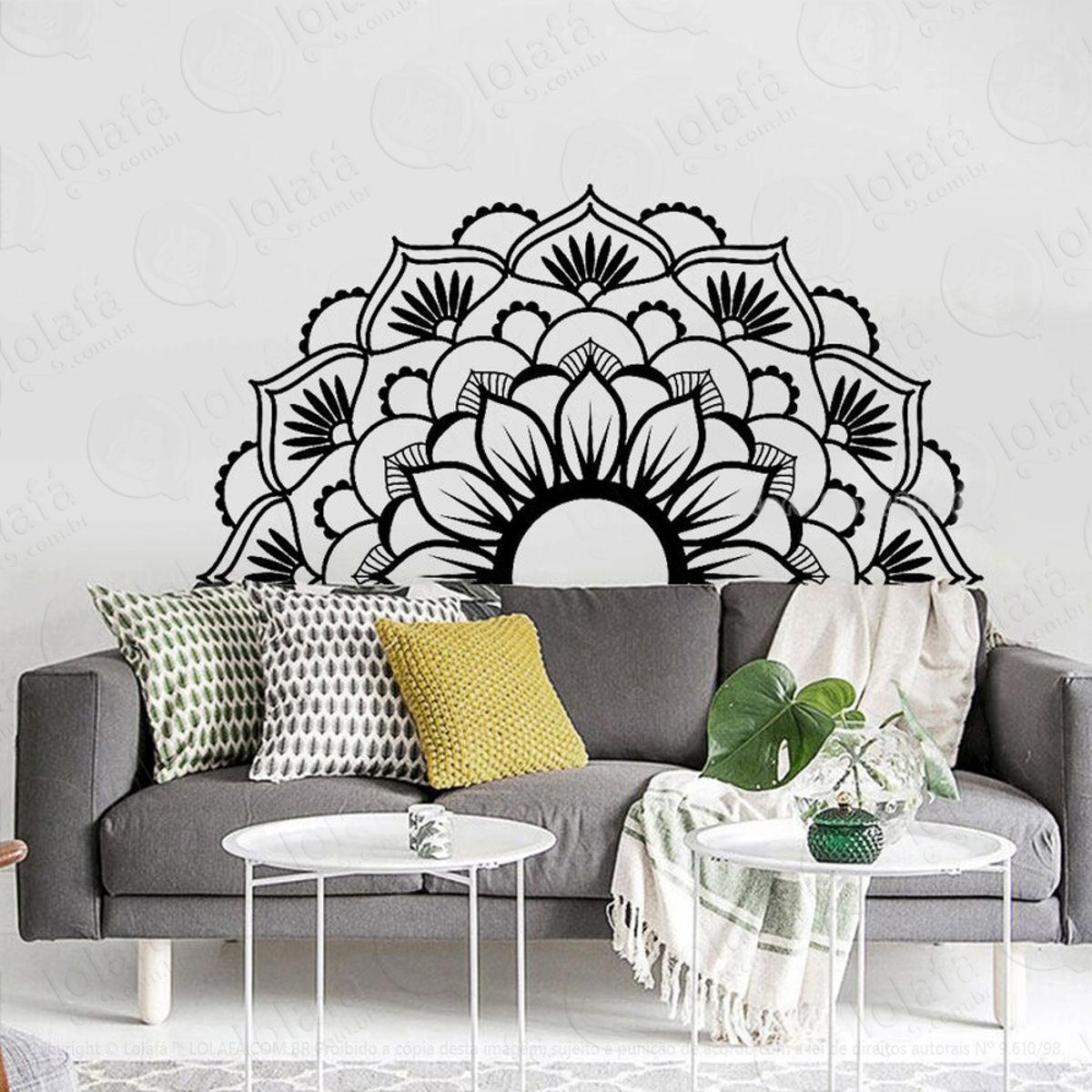 Mandala Para Atrair Coisas Boas Adesivo de Parede Decorativo para Casa, Quarto, Sala e Vidro Mod:506