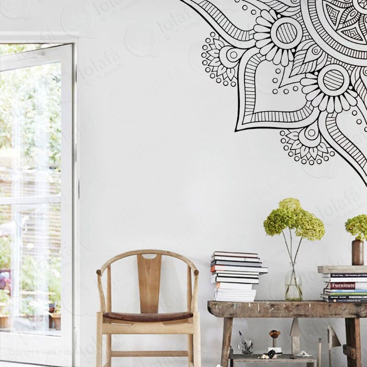 Mandala Para Cultivar a Prosperidade Adesivo de Parede Decorativo para Casa, Quarto, Sala e Vidro Mod:508