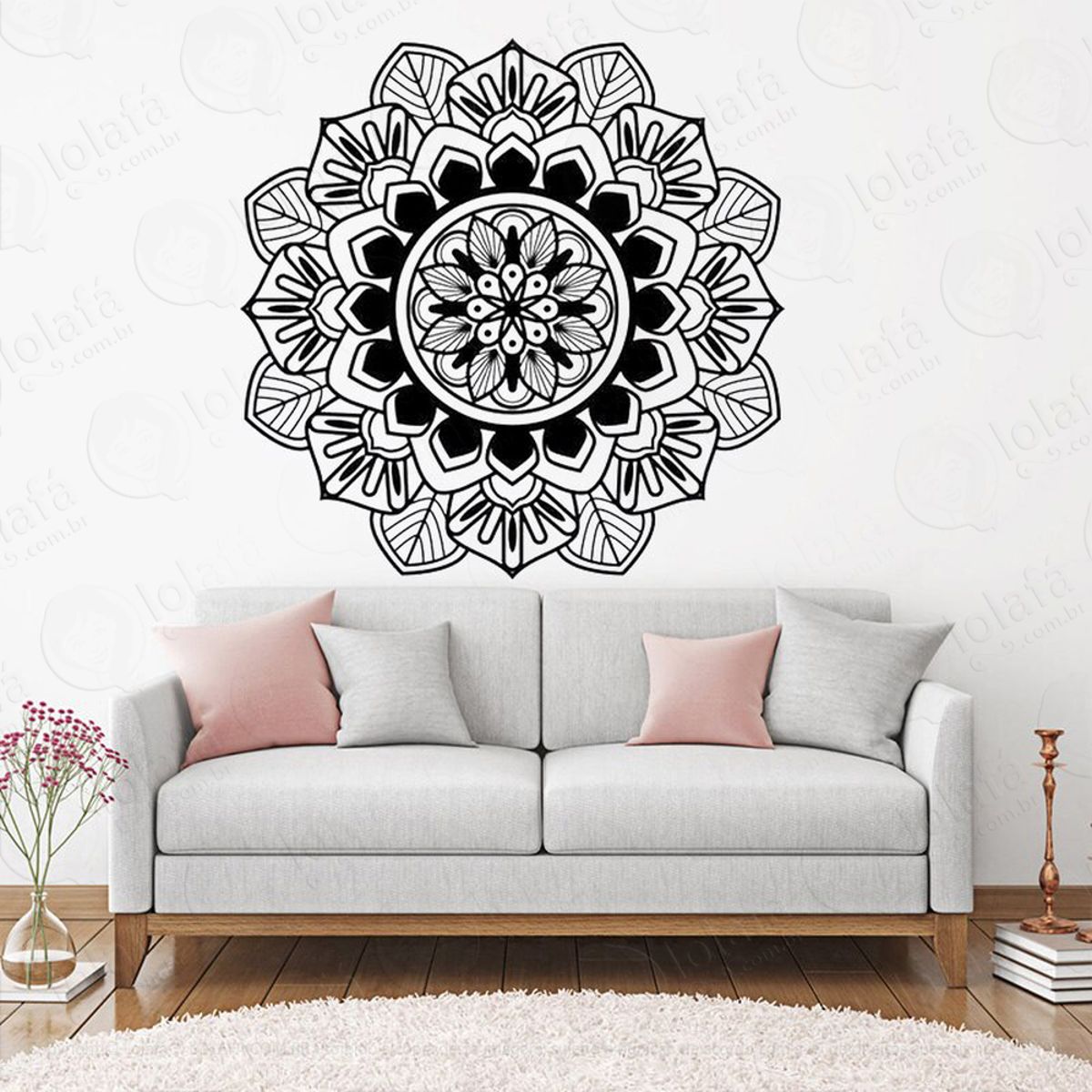 Mandala Para Cultivar a Gratidão Adesivo de Parede Decorativo para Casa, Quarto, Sala e Vidro Mod:511