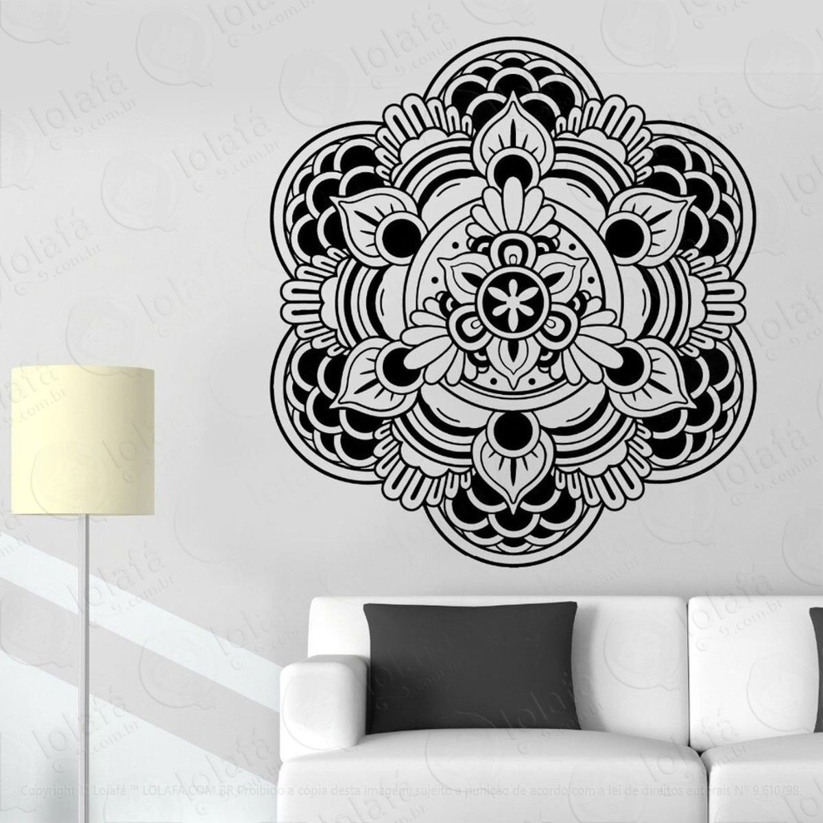 Mandala Da Paz e Gratidão Adesivo de Parede Decorativo para Casa, Quarto, Sala e Vidro Mod:513