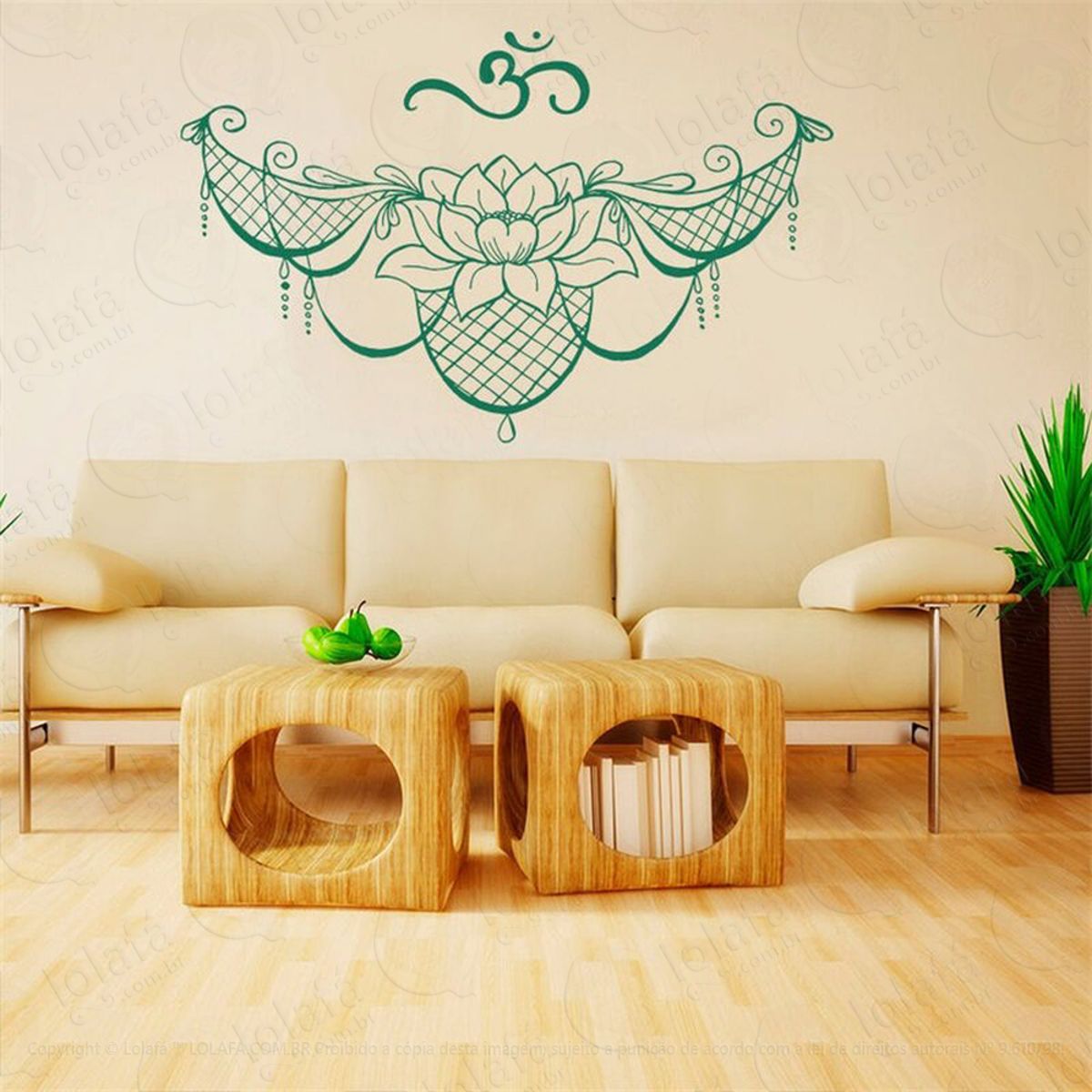 Mandala Flor de Lótus para Cultivar o Equilíbrio da Mente Adesivo de Parede Decorativo para Casa, Quarto, Sala e Vidro Mod:514