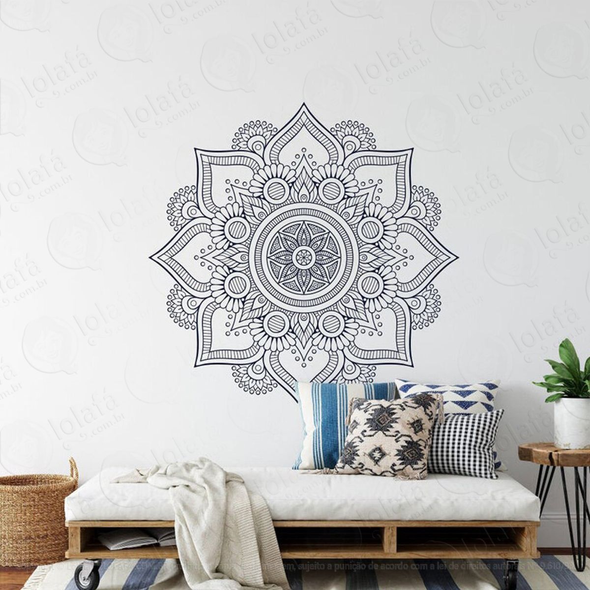 Mandala Para Cultivar a Prosperidade Adesivo de Parede Decorativo para Casa, Quarto, Sala e Vidro Mod:519