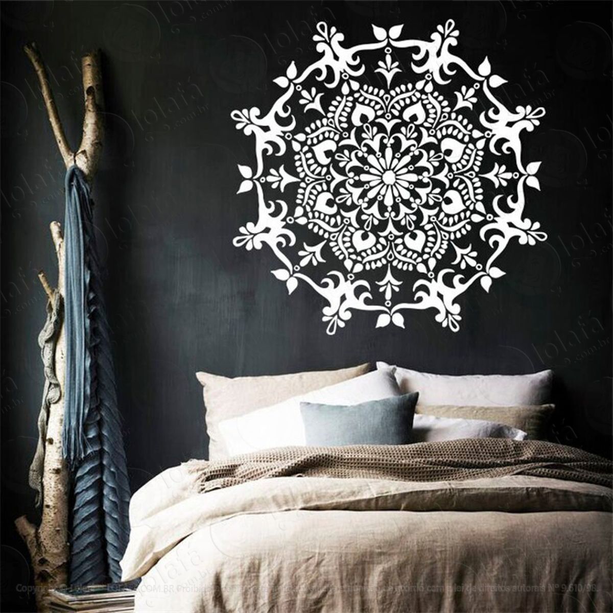 Mandala Para Atrair Pensamentos Positivos Adesivo de Parede Decorativo para Casa, Quarto, Sala e Vidro Mod:522