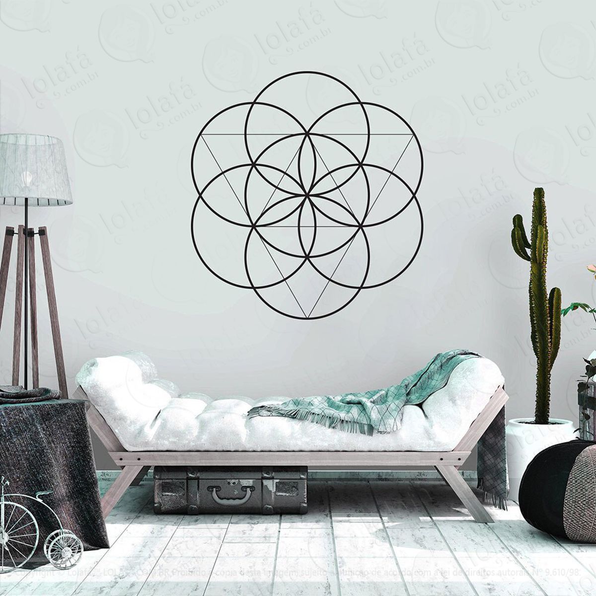 Mandala Seja Foco Adesivo de Parede Decorativo para Casa, Quarto, Sala e Vidro Mod:526