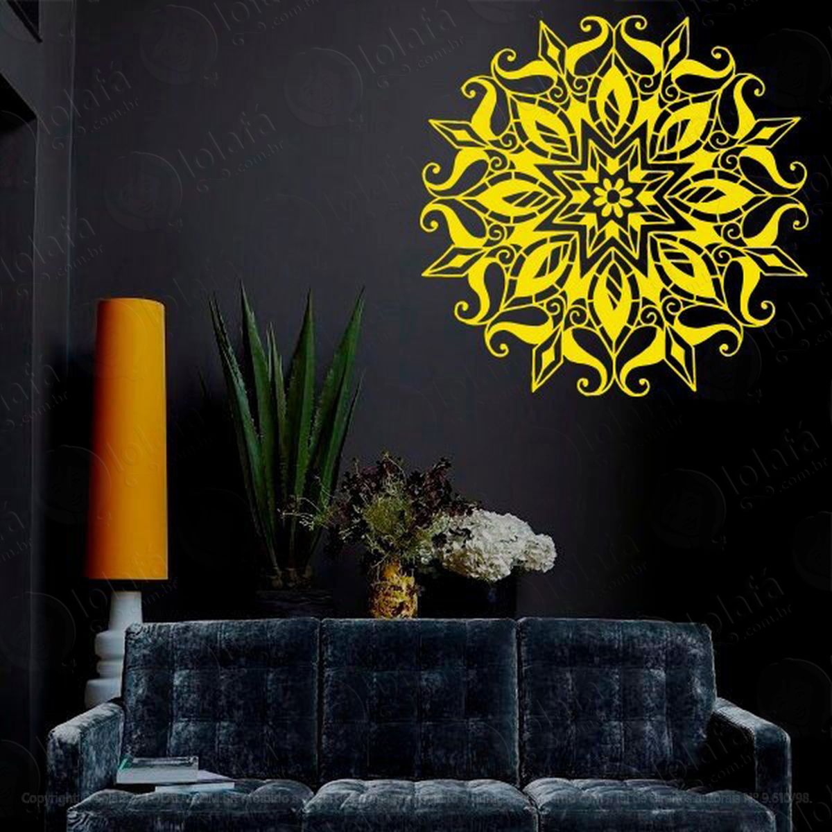 Mandala Da Alegria Adesivo de Parede Decorativo para Casa, Quarto, Sala e Vidro Mod:528