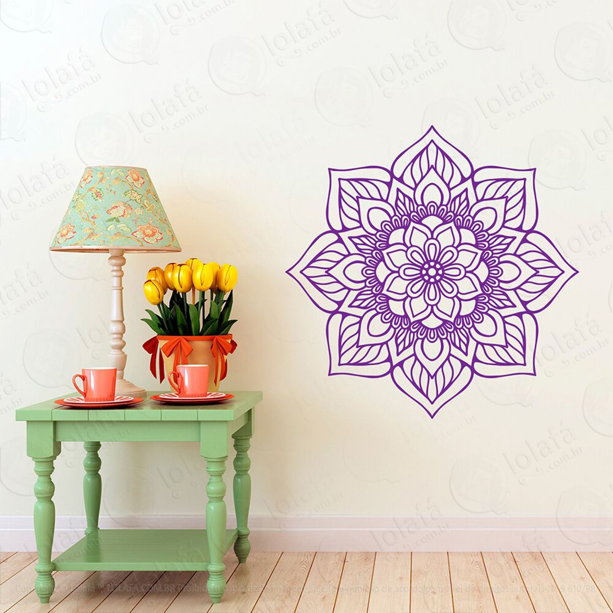 Mandala Seja Alegria Adesivo de Parede Decorativo para Casa, Quarto, Sala e Vidro Mod:539