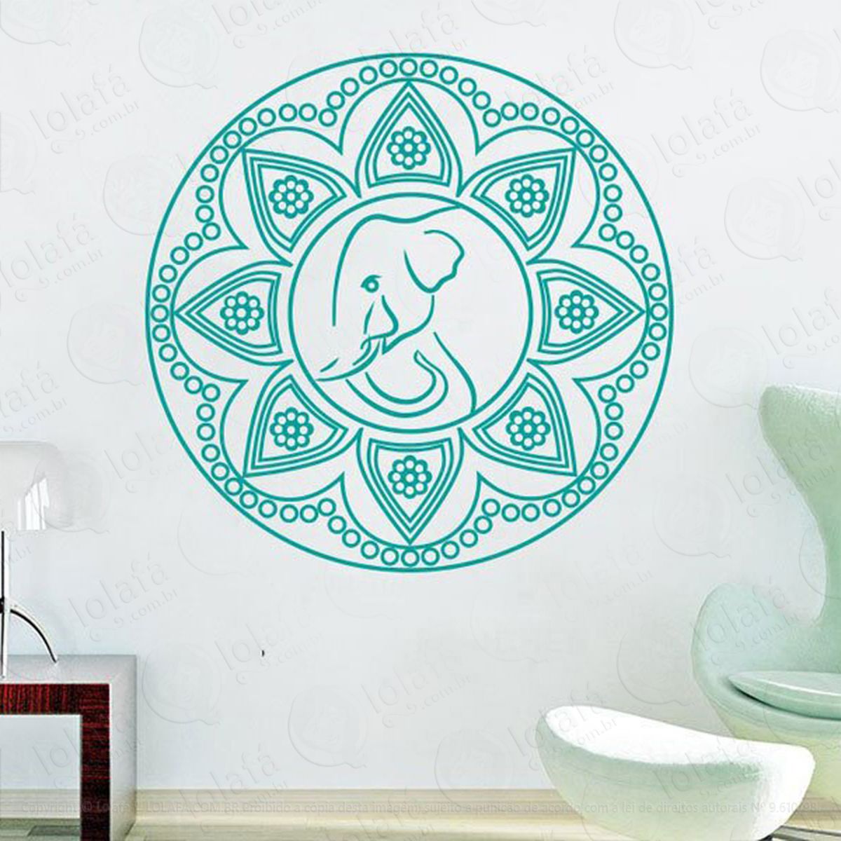Mandala Para Cultivar a Riqueza e Prosperidade Adesivo de Parede Decorativo para Casa, Quarto, Sala e Vidro Mod:543
