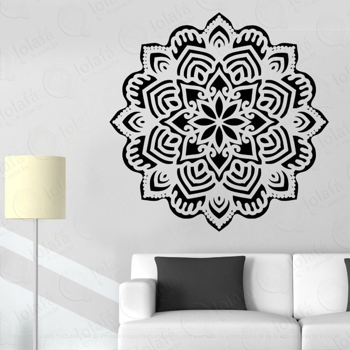 Mandala Para Manter a Fé Adesivo de Parede Decorativo para Casa, Quarto, Sala e Vidro Mod:545