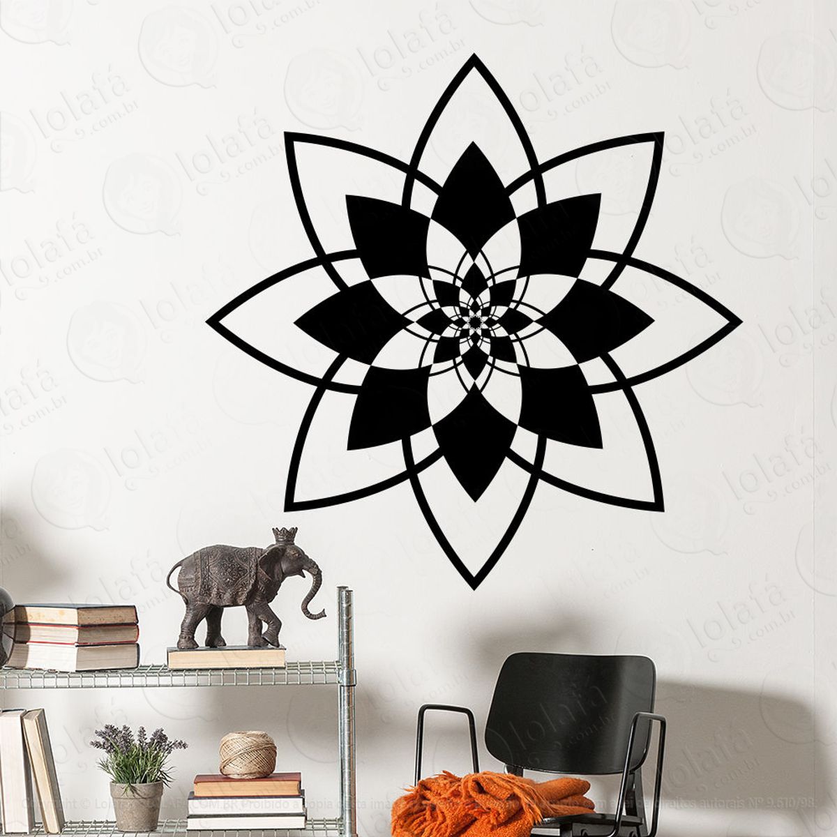 Mandala Seja Força Adesivo de Parede Decorativo para Casa, Quarto, Sala e Vidro Mod:551