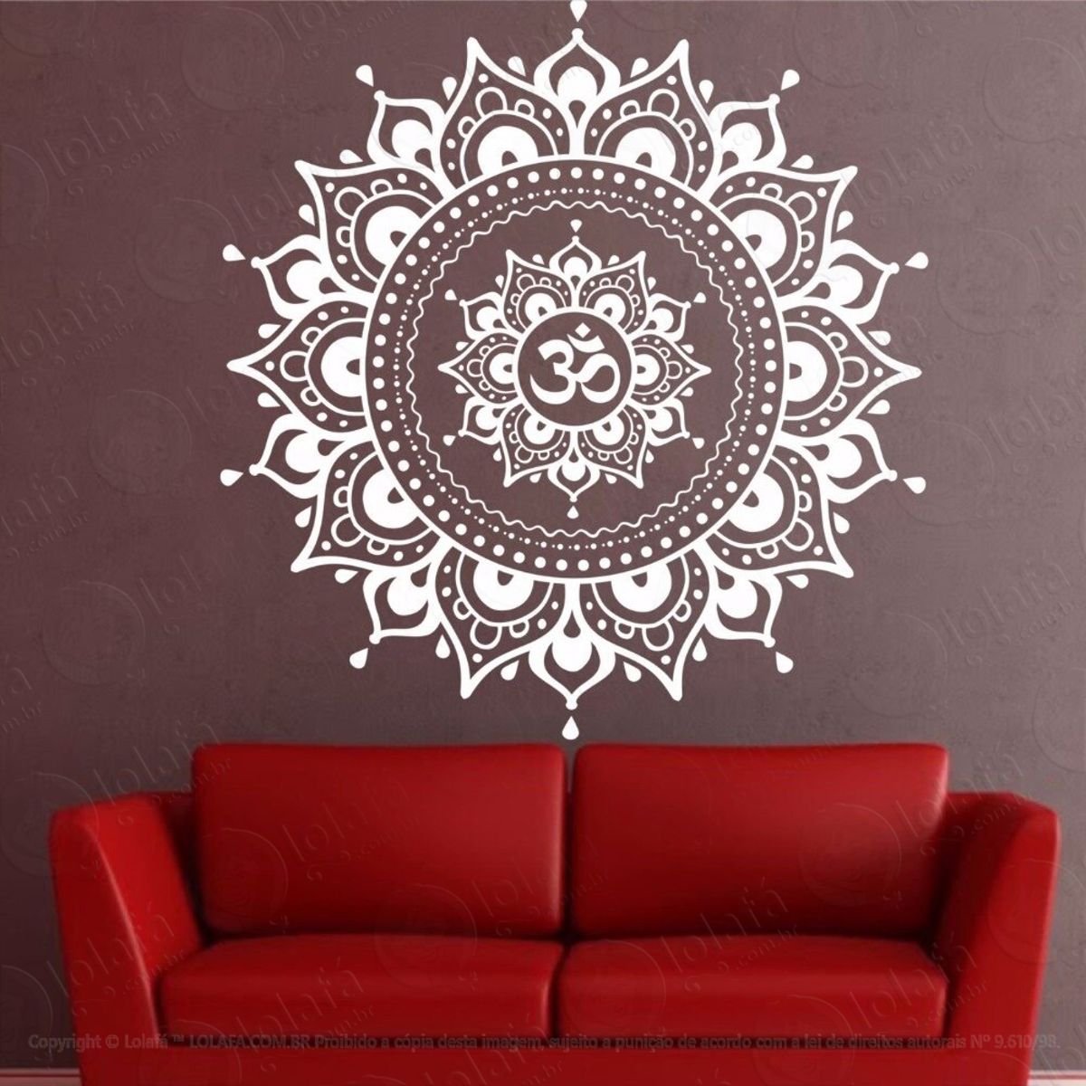Mandala Para Cultivar o Equilíbrio Interior Adesivo de Parede Decorativo para Casa, Quarto, Sala e Vidro Mod:552