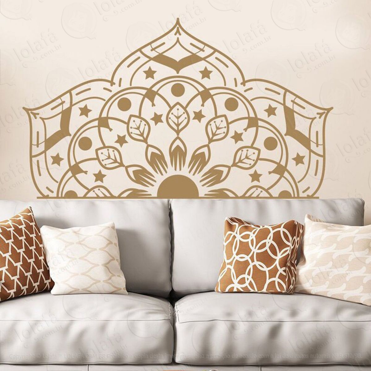 Mandala Para Preservar a Paz Adesivo de Parede Decorativo para Casa, Quarto, Sala e Vidro Mod:553