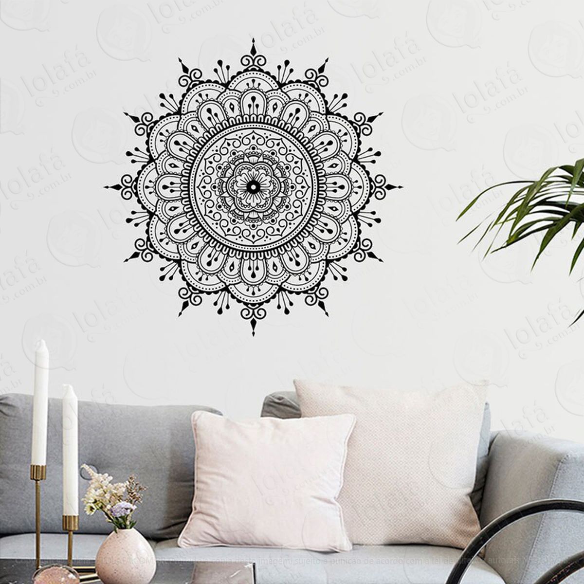 Mandala Para Superar seus Limites Adesivo de Parede Decorativo para Casa, Quarto, Sala e Vidro Mod:557