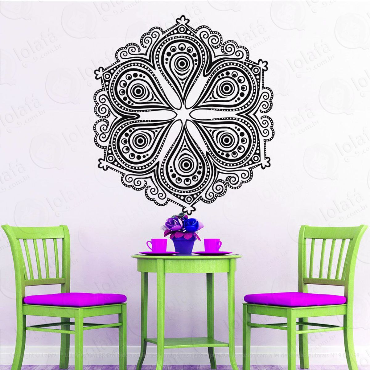 Mandala Da Sabedoria Adesivo de Parede Decorativo para Casa, Quarto, Sala e Vidro Mod:560