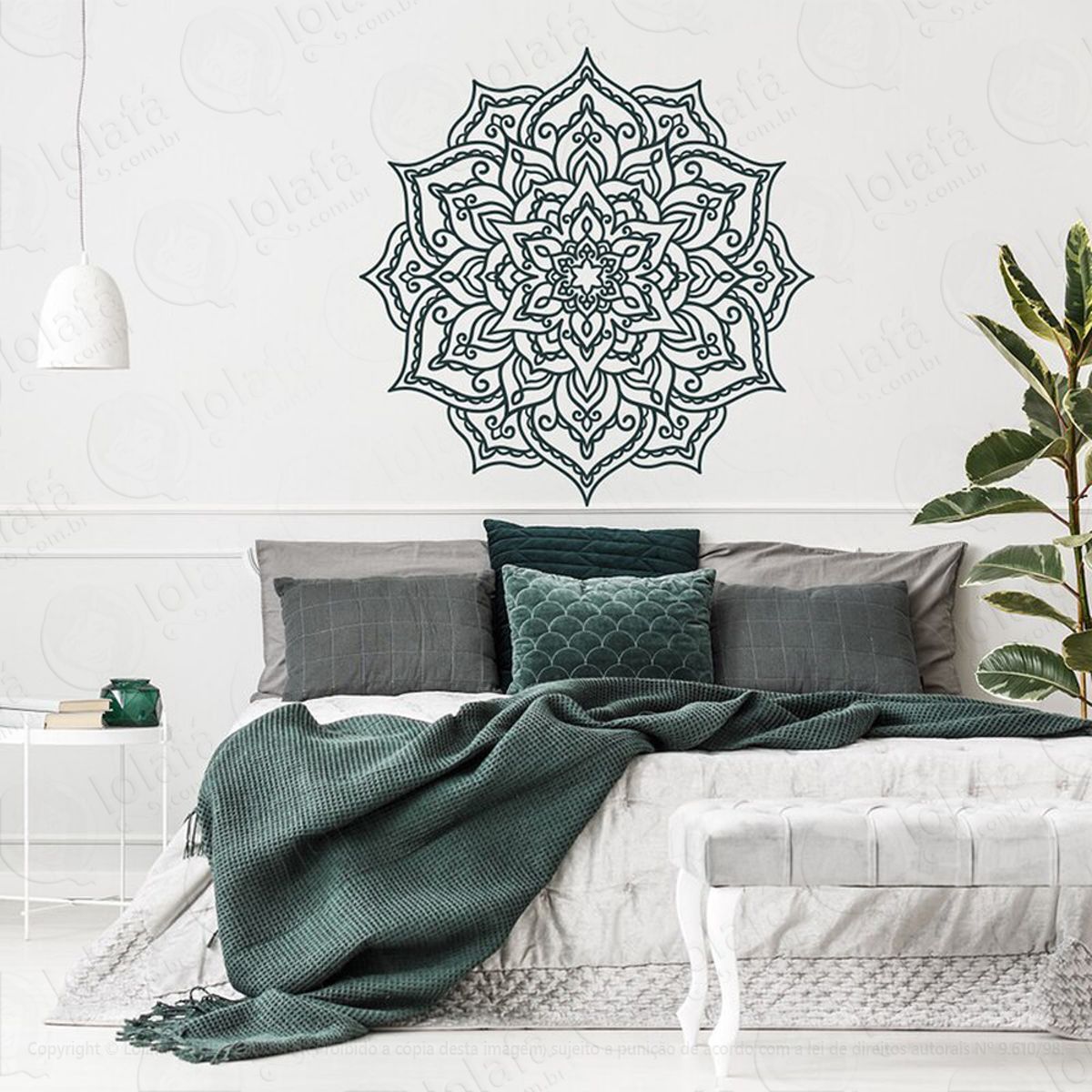 Mandala Seja Felicidade Adesivo de Parede Decorativo para Casa, Quarto, Sala e Vidro Mod:564