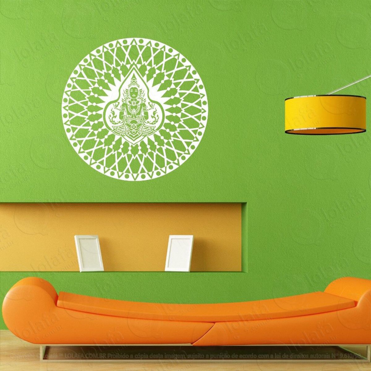 Mandala Budista Adesivo de Parede Decorativo para Casa, Quarto, Sala e Vidro Mod:565
