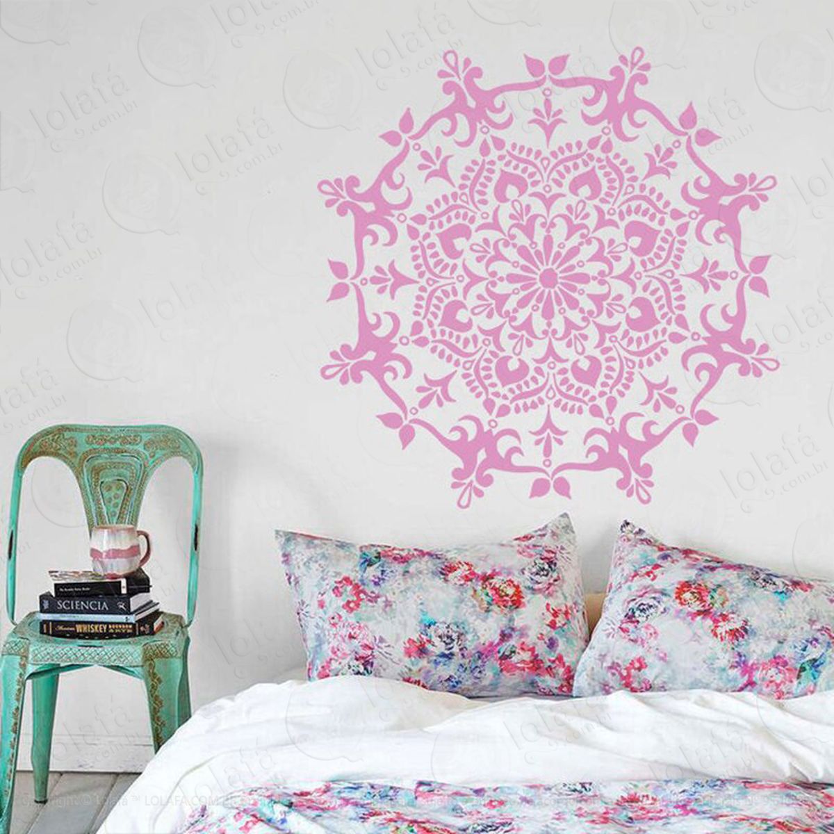 Mandala Da Felicidade Adesivo de Parede Decorativo para Casa, Quarto, Sala e Vidro Mod:567