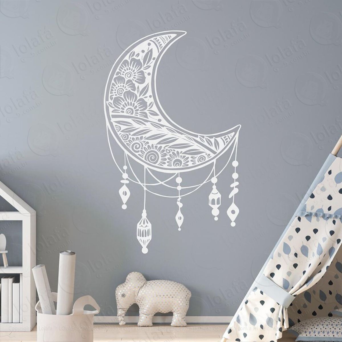 Mandala Lua para Atrair Bons Sonhos Adesivo de Parede Decorativo para Casa, Quarto, Sala e Vidro Mod:570