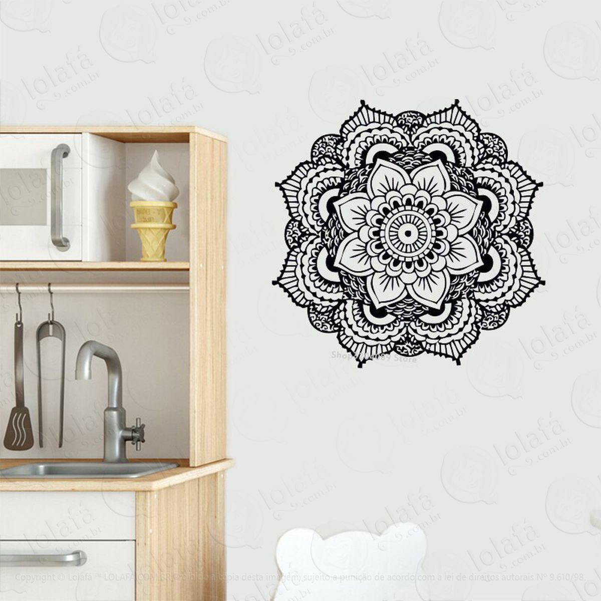 Mandala Mentalize que Realiza Adesivo de Parede Decorativo para Casa, Quarto, Sala e Vidro Mod:575