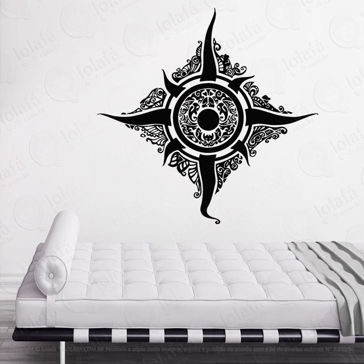 Mandala Para Cultivar Boas Energias Adesivo de Parede Decorativo para Casa, Quarto, Sala e Vidro Mod:577