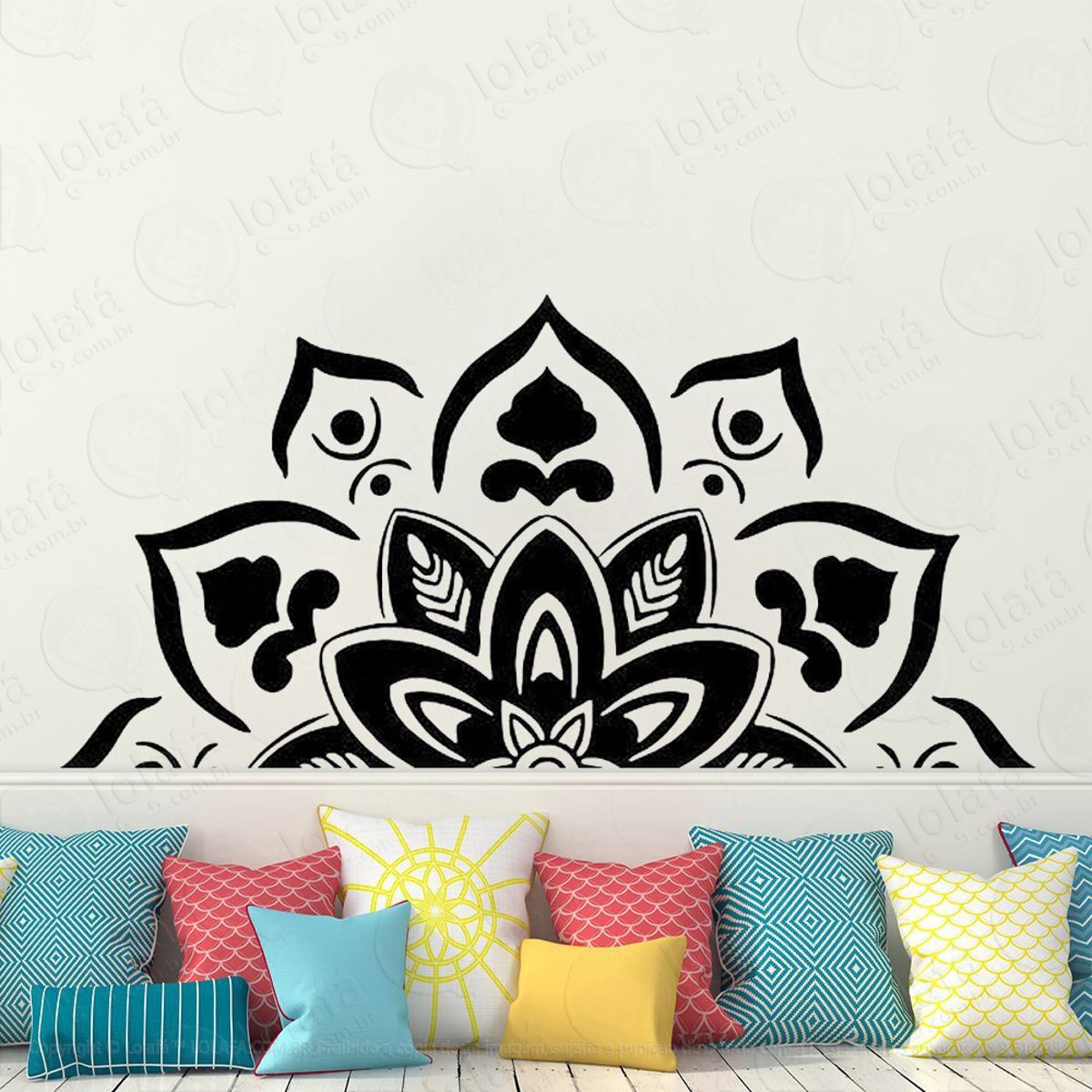Mandala Para Cultivar a Simplicidade Adesivo de Parede Decorativo para Casa, Quarto, Sala e Vidro Mod:579