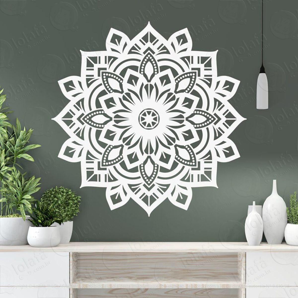 Mandala Para Cultivar Energias Positivas Adesivo de Parede Decorativo para Casa, Quarto, Sala e Vidro Mod:582
