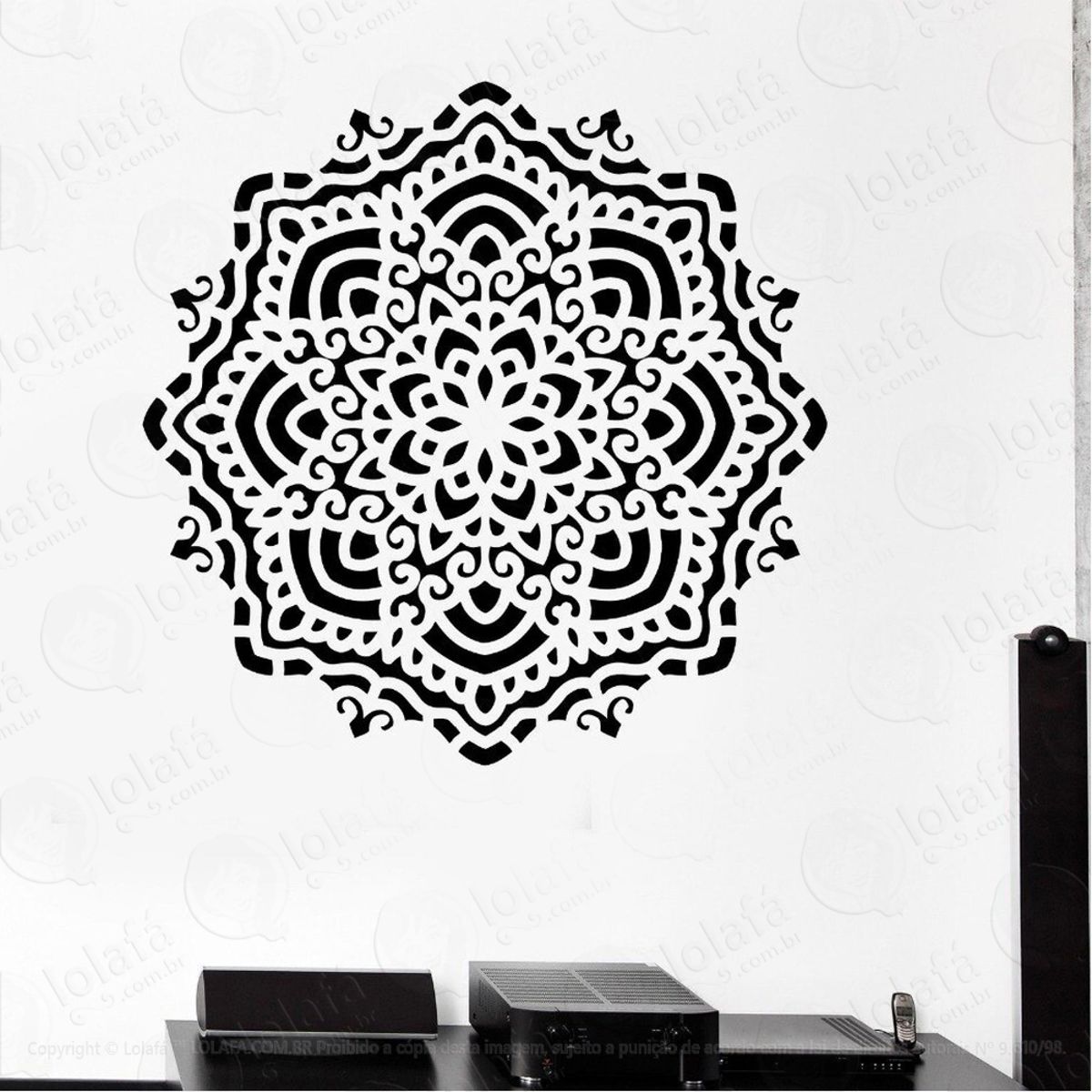 Mandala Para Cultivar as Boas Ações Adesivo de Parede Decorativo para Casa, Quarto, Sala e Vidro Mod:583