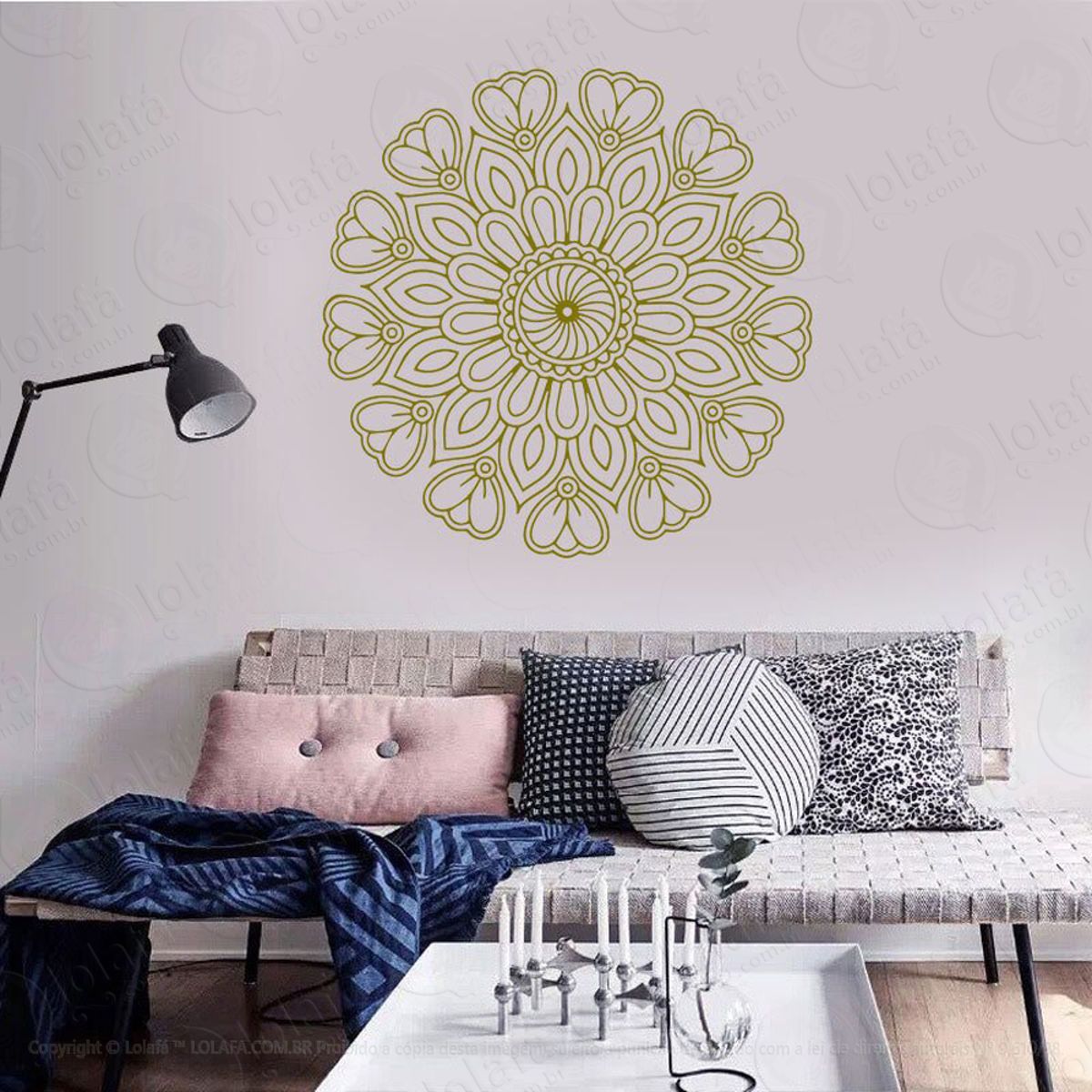Mandala Paz e Amor Adesivo de Parede Decorativo para Casa, Quarto, Sala e Vidro Mod:587