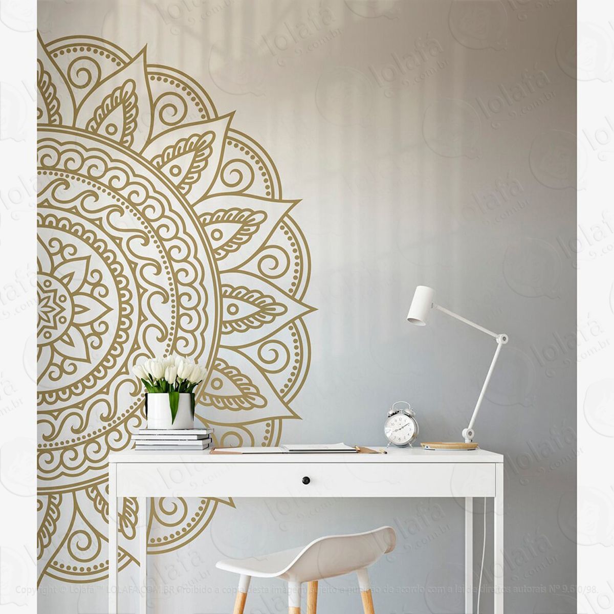 Mandala Para Atrair Dinheiro e Prosperidade Adesivo de Parede Decorativo para Casa, Quarto, Sala e Vidro Mod:590