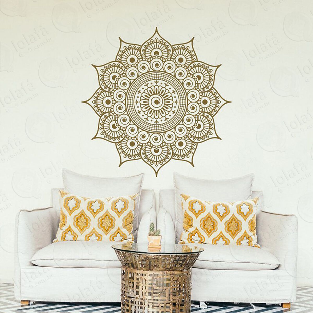 Mandala Para Equilíbrio do Universo Interior Adesivo de Parede Decorativo para Casa, Quarto, Sala e Vidro Mod:591