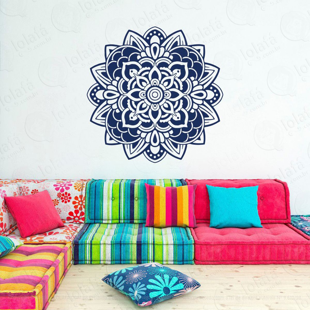 Mandala Para Concentrar as Energias Espirituais Adesivo de Parede Decorativo para Casa, Quarto, Sala e Vidro Mod:592