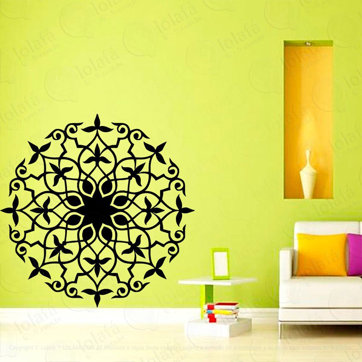 Mandala Para uma Direção Assertiva Adesivo de Parede Decorativo para Casa, Quarto, Sala e Vidro Mod:593