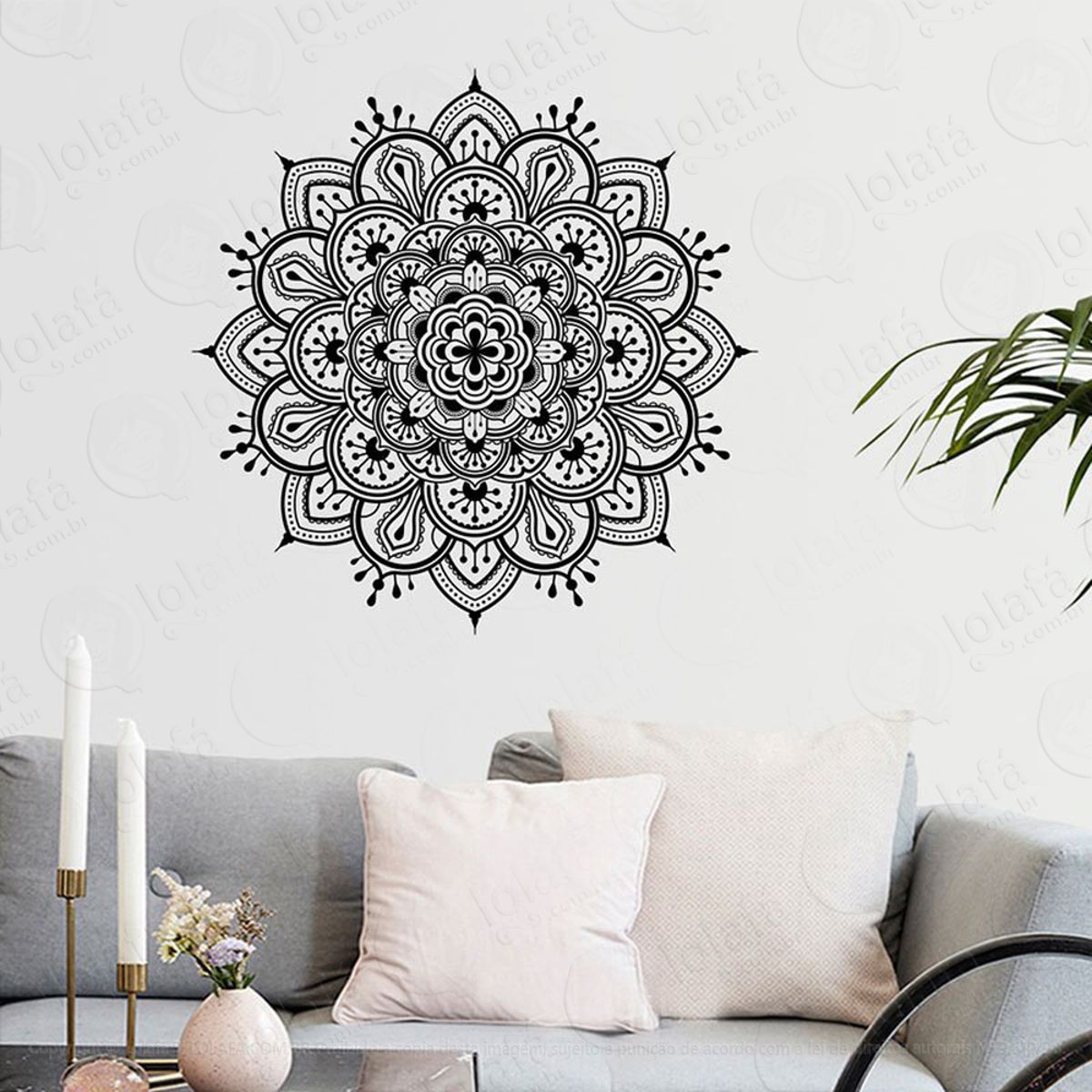 Mandala Para Cultivar a Fé Adesivo de Parede Decorativo para Casa, Quarto, Sala e Vidro Mod:600