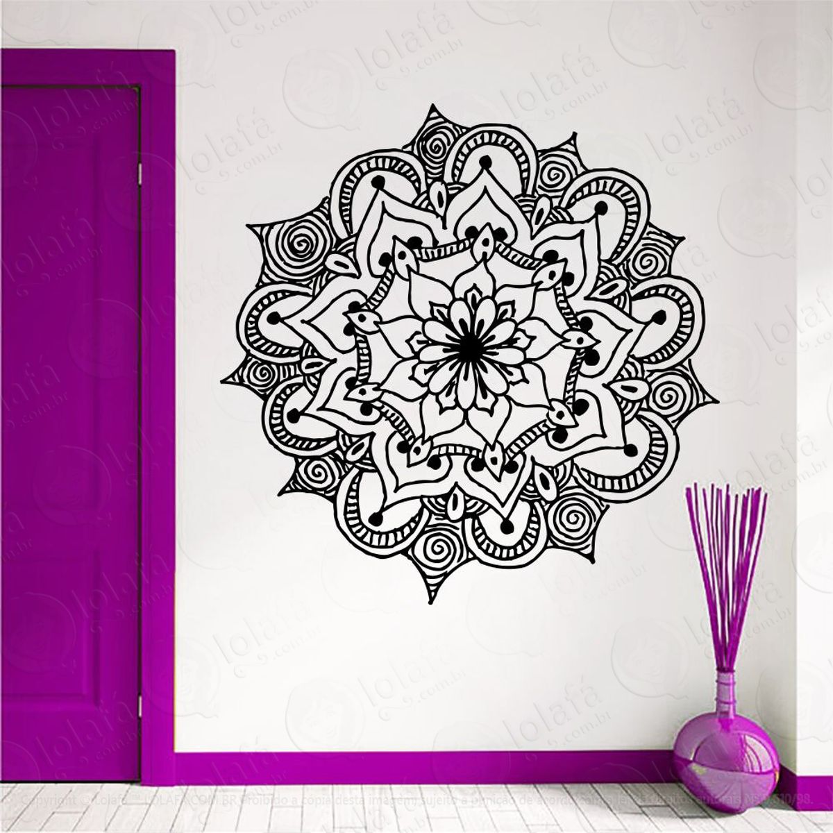 Mandala Para Cultivar a Bondade Adesivo de Parede Decorativo para Casa, Quarto, Sala e Vidro Mod:601