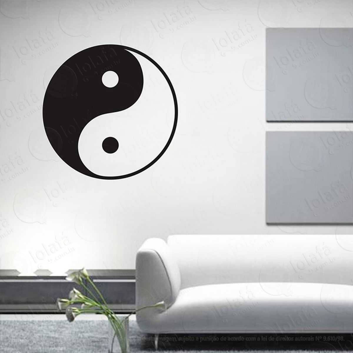 Mandala Yin Yang para Equilibrar as Energias Adesivo de Parede Decorativo para Casa, Quarto, Sala e Vidro Mod:602